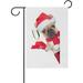 Hidove Santa Claus Christmas Dog with Champagne Double-Sided Printed Garden House Sports Flag-28x40(in)-Polyester Decorative Flags for Courtyard Garden Flowerpot