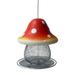 Mushrooms Solar Bird Feeders for Outdoors Hanging Wild Bird Feeder Premium Metal Bird Feeders for Outside Hanging Bird Feeder Birdfeeders is Gift for Bird Lovers