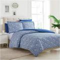 Mellanni Duvet Cover Set Iconic Collection Double Brushed Microfiber 5-Piece Paisley Blue Queen