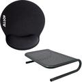 Allsop Monitor Stand and Foam Mouse Pad Black