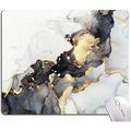 Mouse Pad Marble White Black Gold Marble Mouse Pad Design Washable Square Cloth Mousepad for Office Laptop Non-Slip Rubber Computer Mouse Pads for Wireless Mouse Cute Mouse Pads for Desk