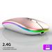 2.4G Wireless Mouse RGB Rechargeable Mice Wireless Computer Mause LED Backlit Ergonomic Gaming Mouse for Laptop PC Rose Gold