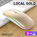 1600DPI Bluetooth 5.1 Wireless Mouse Rechargeable RGB Backlight Mice Ergonomic Silent Mouse 2.4Ghz USB Receiver For Laptop PC Local Gold