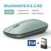 Mouse Wireless Silent Mouse 4000 DPI For Computer Laptop PC Mice Souris Sans Fil 3cm Thin Slim Quiet 2.4G Wireless Mouse BT5.0 - 2.4G Green