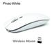 Rechargeable Optical Wireless Mouse Slient Button Ultra Thin Mini Optical Ultrathin USB 2.4G Mice for Computer Laptop Computer Wireless Piano White