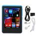MP3 Player Bluetooth 5.0 HD Full Touch Screen Support Recording Music Player with FM Radio Electronic Book Speaker Blue 4+64GB (Memory Card)
