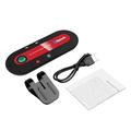 Mini Sun Visor Clip Bluetooth speakerphone Audio MP3 Music Receiver Car Kit Wireless Handsfree Speaker phone Adapter for phone Red