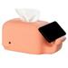 Silicone Tissue Box Phone Holder Kitchen Bathroom Home Office Storage Boxes Desktop Napkin Holder Dispenser Case-Pink