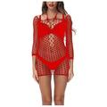 Jacenvly Women s Sexy-Lingerie Babydoll Women s Diamond-Embedded Long-Sleeve Tight-Fitting Hollowed Lingerie Sets Romper Suits Gift for Women Lingerie For Women Clearance Items for Women