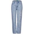 Street One Style Denim-Modern Straight Damen light blue destroyed, Gr. 33-28, Casual Fit Damenjeans, High Waist, Legs, used Look