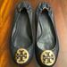Tory Burch Shoes | Navy Reva Tory Burch Flats With Gold Logo | Color: Blue/Gold | Size: 7.5