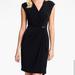 Michael Kors Dresses | Michael Kors Black Cap Sleeve Faux Wrap Dress | Color: Black | Size: Xs