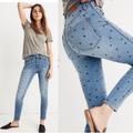 Madewell Jeans | Madewell High Rise 10 Inch Heart Print Skinny | Color: Blue | Size: 25