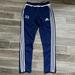Adidas Bottoms | Adidas Three Stripe Navy Tiro Soccer Warm Up Pants. Youth Large Uk 13-14yr | Color: Blue/White | Size: Lb