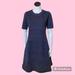 Athleta Dresses | Athleta Black, Grey And Blue Ribbed Wool/Nylon Blend Shift Dress Size Medium | Color: Black/Blue | Size: M