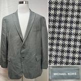 Michael Kors Suits & Blazers | Men's Michael Kors Gray Blue Charcoal Grid Plaid 2-Button 50r Blazer Jacket Coat | Color: Blue/Gray | Size: 50r