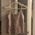 American Eagle Outfitters Tops | Heathered Pink Knit Tank Top W/ Criss Cross Detail | Color: Pink/Purple | Size: M