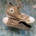 Converse Shoes | Converse All Stars Unisex Tan Logo Leather High Top Sneakers, Size 12m 14w | Color: Black/Tan | Size: 12