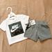 Nike Matching Sets | Boys Nike Air Two Piece Shirt And Sweat Short Set | Color: Black/White | Size: 12mb