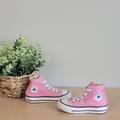 Converse Shoes | Converse Ctas Pink Infant High Hi Top Lace Up Canvas Sneakers Shoes 5 | Color: Pink/White | Size: 5bb
