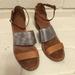 Madewell Shoes | Madewell Warren Two Tone Sandals Sz 7 | Color: Silver/Tan | Size: 7