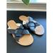 Anthropologie Shoes | Anthropologie Twisted Ring Leather Slide Sandals Navy Black Sz. 37/ 6.5 | Color: Black/Blue | Size: 6.5