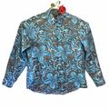 Michael Kors Tops | Michael Kors Tailored Fit Xl Abstract Floral New Or Like New Top/Jacket | Color: Blue/Brown | Size: Xl