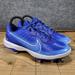 Nike Shoes | New Nike Men's Alpha Huarache Varsity 4 Size 7 Low Baseball Blue Dj6516-414 | Color: Blue/White | Size: 7