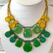 Kate Spade Jewelry | Kate Spade Ny Cause A Stir Bib Statement Necklace Gold Plated | Color: Green/Yellow | Size: 17-22”