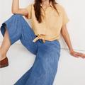 Madewell Pants & Jumpsuits | Madewell Chambray Huston Pull On Cropped Pants, Size M | Color: Blue | Size: M