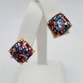 Kate Spade Jewelry | Kate Spade Multi Color Glitter Square Stud Earrings | Color: Gold | Size: Os