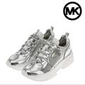 Michael Kors Shoes | Michael Kors Cosmo Mirror-Metallic Trainer Sneaker | Color: Silver | Size: 5