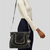 Michael Kors Bags | Michael Kors Naomi Large Satchel Black Luxury Leather Zippers Handbag Purse Bag | Color: Black/Gold | Size: Os