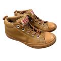 Converse Shoes | Converse Street Mid Sneakers Boys Size 3y Ctas Hipster Leather Burnt Caramel Tan | Color: Brown | Size: 3b
