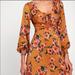 Free People Dresses | Free People Size 4 Floral Dress | Color: Blue/Orange | Size: 4