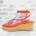 Nine West Shoes | New Nine West Womens Alexx3 Strappy Platform Casual Wedge Sandals Shoes M272 | Color: Orange/Red | Size: 7.5
