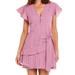 Anthropologie Dresses | Dolan Anthropologie Patsy Purple Eyelet Faux Wrap Dress Flutter Sleeve Size M | Color: Purple | Size: M