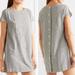 Madewell Dresses | Madewell Stripe-Play Button-Back Tee Dress Womens Size Medium | Color: Gray/White | Size: M