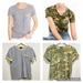 J. Crew Tops | J Crew Women’s Set Of 2 Short Sleeve Tees Paint Splatter Camo & Ringer Slub Sz L | Color: Gray/Green | Size: L