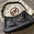 Michael Kors Bags | Michael Kors Handbag Black On Black | Color: Black | Size: 13x7x2.5