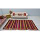 striped Rug, Colorful Rug, Rainbow Kilim, Living Room Vintage Oushak Anatolian Oriental 5'4'' Feet X 9'8''