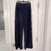 Athleta Pants & Jumpsuits | Athleta Navy Nolita Wide Leg Side Ribbon Trimmed Pullon Pants, Size 4p. | Color: Blue | Size: 4p