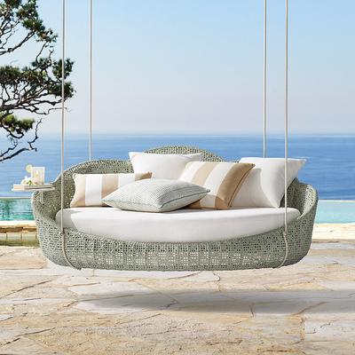 Coraline Hanging Daybed with Cushions in Seasalt Finish - Quick Dry, Sand - Frontgate