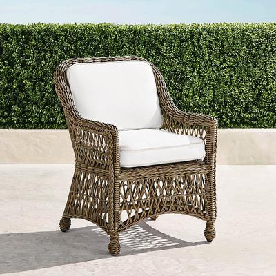 Set of 2 Hampton Dining Arm Chair in Driftwood Wicker - Quick Dry, Garnet - Frontgate