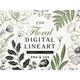 Floral PNG Line Art Bundle, Digital Botanical SVG Collection with Leaves, Plant and Flower Lineart