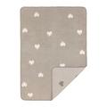 LÄSSIG Babystrickdecke Kuscheldecke Babydecke gewebt 100% Bio Baumwolle GOTS/Woven Blanket Heart grey/soft rose