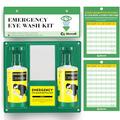 CGOLDENWALL Portable Eye Wash Station Newly Released Eye Wash Kit for Emergency, Wall Mount Eyewash Station for First Aid with Two 16.09oz Empty Bottles & Large Mirror, Eye Flush Kit w/NO Solution