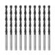 HARFINGTON 10pcs Brad Point Drill Bits 10mm/0.4" Dia Straight Round Shank Drill Metric Brad Point 5.1" Drilling Depth Spiral Twist Drill Bits for Carpenter Woodworking Plastic Rubber, Black