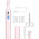 Dapsang Eyebrow Trimmer Electric Eyebrow Razor for Women, Rechargeable Facial Hair Shaver Painless Detail Trimmer with Replacement Blade for Face Neck Lips (Pink)
