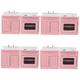 Abaodam 4 Sets Mini Kitchen Accessories Water Trough Miniatures Dollhouse Accessories Doll House Furniture Decorate Cabinet Decor Decorations Washing Basin Pink Sink Wood Bathroom Cabinet